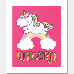 Cute Unicorn Rainbow Lover gift for kids Posters and Art